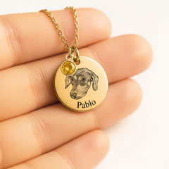 Coin Necklace with Birthstone