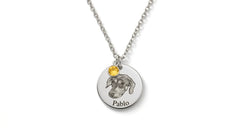 Coin Necklace with Birthstone