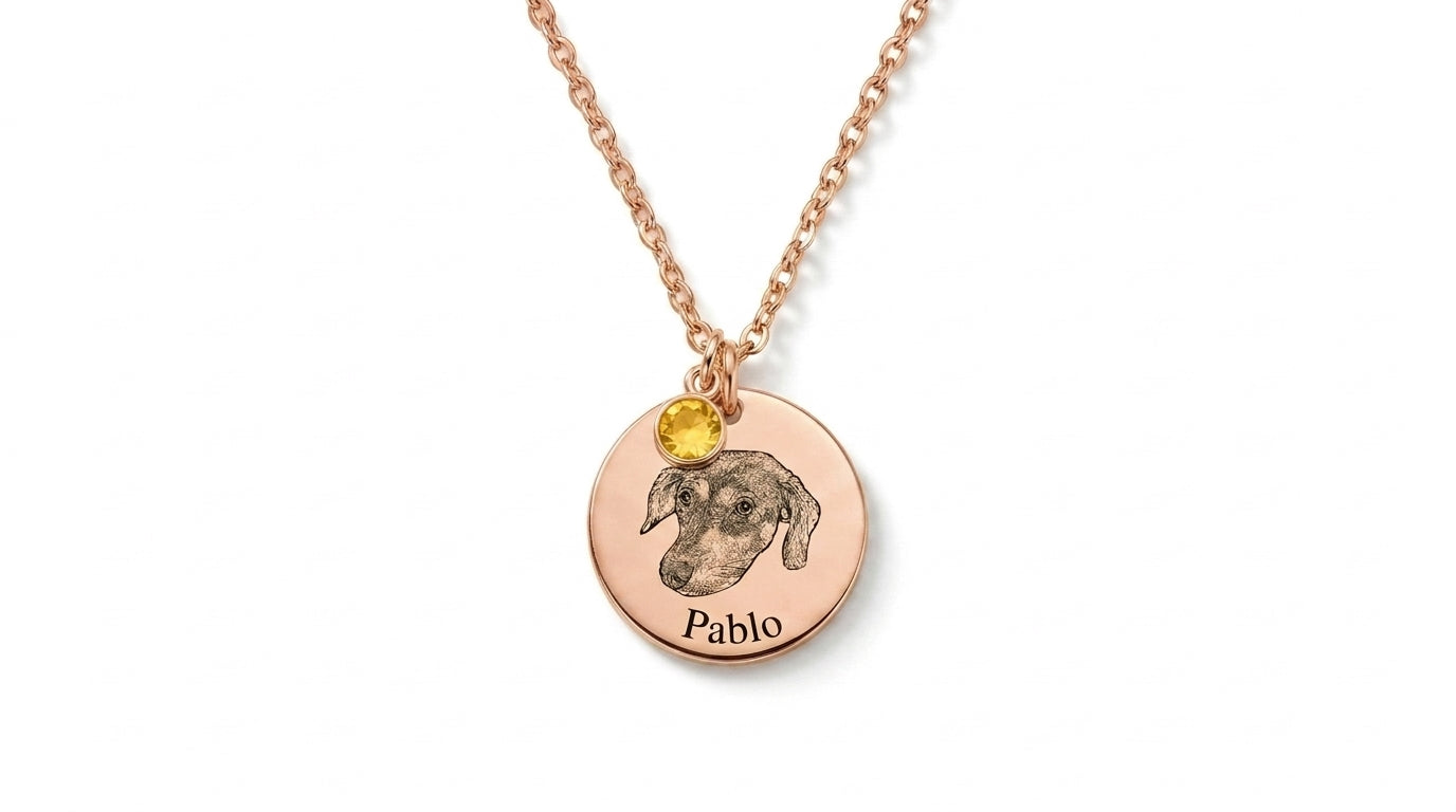 Coin Necklace with Birthstone